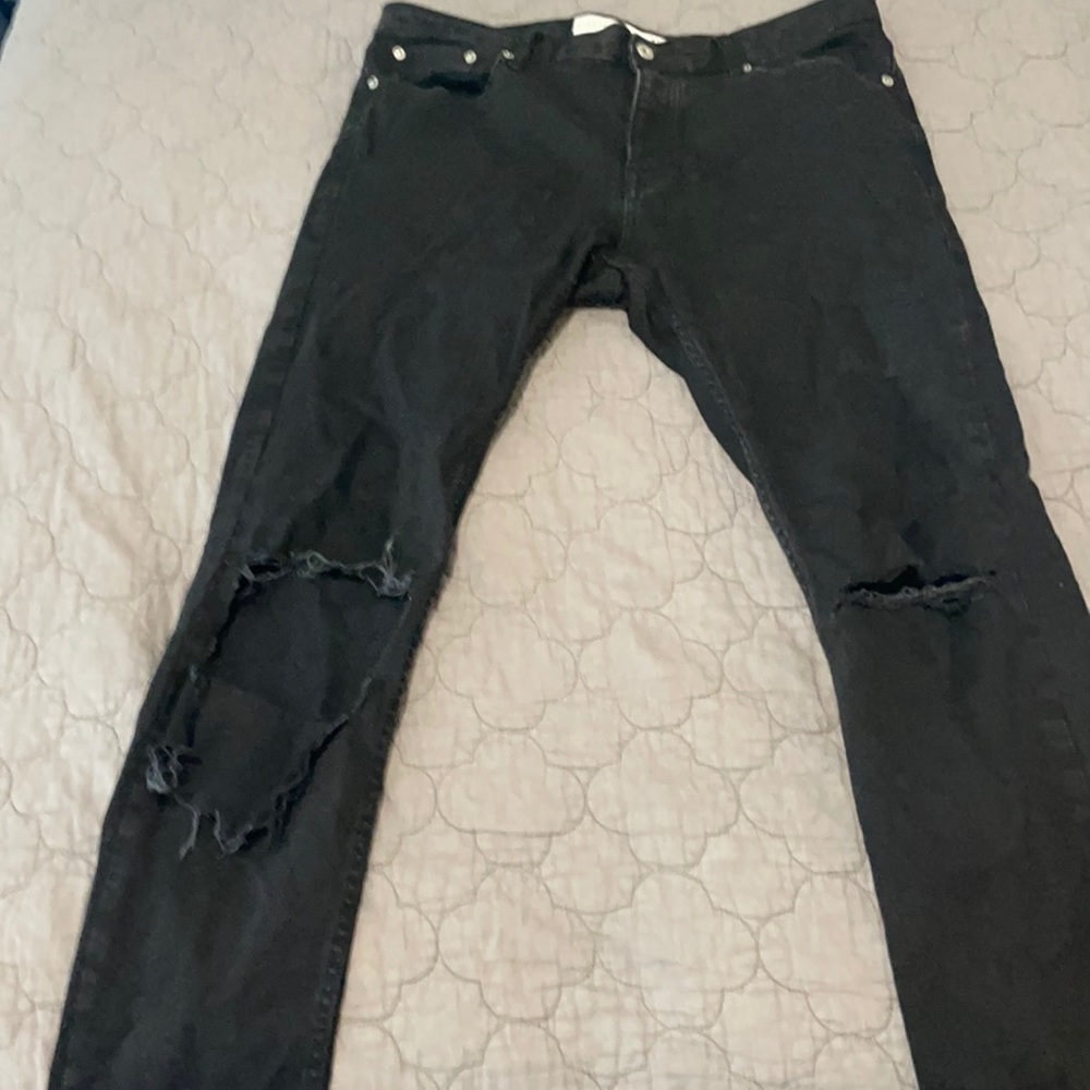 Men’s Topman black ripped skinny jeans